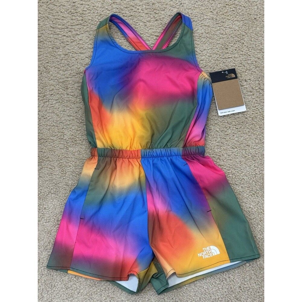 NWT The North Face Girls’ Amphibious Romper Multicolor Sz S 7/8